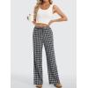 image:imageANRABESS Womens Striped Gingham Pants 2026 Spring Pajama Lounge Boxer Pants Casual Wide Leg Drawstring PJ Bottoms TrousersMulti Black Plaid