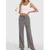 image:imageANRABESS Womens Striped Gingham Pants 2026 Spring Pajama Lounge Boxer Pants Casual Wide Leg Drawstring PJ Bottoms TrousersMulti Coffee Plaid