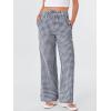 image:imageANRABESS Womens Striped Gingham Pants 2026 Spring Pajama Lounge Boxer Pants Casual Wide Leg Drawstring PJ Bottoms TrousersNavy Blue White Plaid
