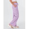 image:imageANRABESS Womens Striped Gingham Pants 2026 Spring Pajama Lounge Boxer Pants Casual Wide Leg Drawstring PJ Bottoms TrousersPurple White Plaid