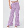 image:imageANRABESS Womens Striped Gingham Pants 2026 Spring Pajama Lounge Boxer Pants Casual Wide Leg Drawstring PJ Bottoms TrousersPurple White Plaid