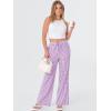 image:imageANRABESS Womens Striped Gingham Pants 2026 Spring Pajama Lounge Boxer Pants Casual Wide Leg Drawstring PJ Bottoms TrousersPurple White Plaid