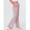 image:imageANRABESS Womens Striped Gingham Pants 2026 Spring Pajama Lounge Boxer Pants Casual Wide Leg Drawstring PJ Bottoms TrousersRed White Stripe
