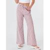 image:imageANRABESS Womens Striped Gingham Pants 2026 Spring Pajama Lounge Boxer Pants Casual Wide Leg Drawstring PJ Bottoms TrousersRed White Stripe