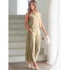 image:imageANRABESS Womens Summer 2 Piece Outfits Sleeveless Crop Top Capri Wide Leg Pants Jumpsuit Linen Lounge Beach Travel SetsApricot