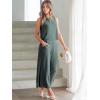 image:imageANRABESS Womens Summer 2 Piece Outfits Sleeveless Crop Top Capri Wide Leg Pants Jumpsuit Linen Lounge Beach Travel SetsDark Gray
