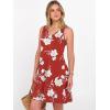 image:imageANRABESS Womens Summer Casual V Neck Sleeveless Mini Dress 2026 Beach Cover Up Sundress Trendy Cute Vacation ClothesRed White Floral