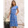 image:imageANRABESS Womens Summer Short Sleeve ALine Midi Dresses Casual Floral TShirt Dresses Flowy Beach Sundress with PocketsBlue Pink Flower
