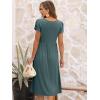 image:imageANRABESS Womens Summer Short Sleeve ALine Midi Dresses Casual Floral TShirt Dresses Flowy Beach Sundress with PocketsGreen