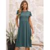 image:imageANRABESS Womens Summer Short Sleeve ALine Midi Dresses Casual Floral TShirt Dresses Flowy Beach Sundress with PocketsGreen