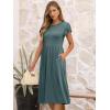image:imageANRABESS Womens Summer Short Sleeve ALine Midi Dresses Casual Floral TShirt Dresses Flowy Beach Sundress with PocketsGreen