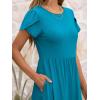 image:imageANRABESS Womens Summer Short Sleeve ALine Midi Dresses Casual Floral TShirt Dresses Flowy Beach Sundress with PocketsLake