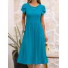 image:imageANRABESS Womens Summer Short Sleeve ALine Midi Dresses Casual Floral TShirt Dresses Flowy Beach Sundress with PocketsLake