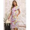 image:imageANRABESS Womens Summer Short Sleeve ALine Midi Dresses Casual Floral TShirt Dresses Flowy Beach Sundress with PocketsMulticolour Floral