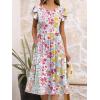 image:imageANRABESS Womens Summer Short Sleeve ALine Midi Dresses Casual Floral TShirt Dresses Flowy Beach Sundress with PocketsMulticolour Floral