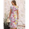 image:imageANRABESS Womens Summer Short Sleeve ALine Midi Dresses Casual Floral TShirt Dresses Flowy Beach Sundress with PocketsMulticolour Floral
