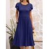 image:imageANRABESS Womens Summer Short Sleeve ALine Midi Dresses Casual Floral TShirt Dresses Flowy Beach Sundress with PocketsNavy Blue