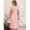 image:imageANRABESS Womens Summer Short Sleeve ALine Midi Dresses Casual Floral TShirt Dresses Flowy Beach Sundress with PocketsPink Round Dot