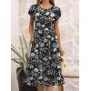image:imageANRABESS Womens Summer Short Sleeve ALine Midi Dresses Casual Floral TShirt Dresses Flowy Beach Sundress with PocketsPrint Black Floral