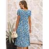 image:imageANRABESS Womens Summer Short Sleeve ALine Midi Dresses Casual Floral TShirt Dresses Flowy Beach Sundress with PocketsPrint Blue Yellow Floral