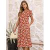 image:imageANRABESS Womens Summer Short Sleeve ALine Midi Dresses Casual Floral TShirt Dresses Flowy Beach Sundress with PocketsPrint Green White Floral