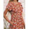 image:imageANRABESS Womens Summer Short Sleeve ALine Midi Dresses Casual Floral TShirt Dresses Flowy Beach Sundress with PocketsPrint Green White Floral