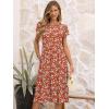 image:imageANRABESS Womens Summer Short Sleeve ALine Midi Dresses Casual Floral TShirt Dresses Flowy Beach Sundress with PocketsPrint Green White Floral