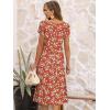 image:imageANRABESS Womens Summer Short Sleeve ALine Midi Dresses Casual Floral TShirt Dresses Flowy Beach Sundress with PocketsPrint Green White Floral