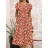 image:imageANRABESS Womens Summer Short Sleeve ALine Midi Dresses Casual Floral TShirt Dresses Flowy Beach Sundress with PocketsPrint Green White Floral