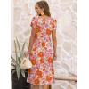 image:imageANRABESS Womens Summer Short Sleeve ALine Midi Dresses Casual Floral TShirt Dresses Flowy Beach Sundress with PocketsPrint Pink Orange Floral