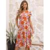 image:imageANRABESS Womens Summer Short Sleeve ALine Midi Dresses Casual Floral TShirt Dresses Flowy Beach Sundress with PocketsPrint Pink Orange Floral