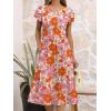 image:imageANRABESS Womens Summer Short Sleeve ALine Midi Dresses Casual Floral TShirt Dresses Flowy Beach Sundress with PocketsPrint Pink Orange Floral