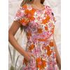 image:imageANRABESS Womens Summer Short Sleeve ALine Midi Dresses Casual Floral TShirt Dresses Flowy Beach Sundress with PocketsPrint Pink Orange Floral