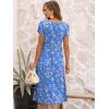 image:imageANRABESS Womens Summer Short Sleeve ALine Midi Dresses Casual Floral TShirt Dresses Flowy Beach Sundress with PocketsPrint White Pink Floral