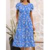 image:imageANRABESS Womens Summer Short Sleeve ALine Midi Dresses Casual Floral TShirt Dresses Flowy Beach Sundress with PocketsPrint White Pink Floral