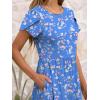 image:imageANRABESS Womens Summer Short Sleeve ALine Midi Dresses Casual Floral TShirt Dresses Flowy Beach Sundress with PocketsPrint White Pink Floral