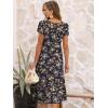 image:imageANRABESS Womens Summer Short Sleeve ALine Midi Dresses Casual Floral TShirt Dresses Flowy Beach Sundress with PocketsPrint Yellow Leaf