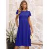 image:imageANRABESS Womens Summer Short Sleeve ALine Midi Dresses Casual Floral TShirt Dresses Flowy Beach Sundress with PocketsRoyal Blue