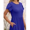 image:imageANRABESS Womens Summer Short Sleeve ALine Midi Dresses Casual Floral TShirt Dresses Flowy Beach Sundress with PocketsRoyal Blue