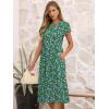 image:imageANRABESS Womens Summer Short Sleeve ALine Midi Dresses Casual Floral TShirt Dresses Flowy Beach Sundress with PocketsWhite Purple Floral