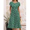 image:imageANRABESS Womens Summer Short Sleeve ALine Midi Dresses Casual Floral TShirt Dresses Flowy Beach Sundress with PocketsWhite Purple Floral