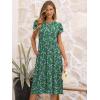 image:imageANRABESS Womens Summer Short Sleeve ALine Midi Dresses Casual Floral TShirt Dresses Flowy Beach Sundress with PocketsWhite Purple Floral