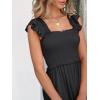 image:imageANRABESS Womens Summer Sleeveless Maxi Dress Square Neck Smocked Boho Casual Ruffle Strap Flowy ALine Long Beach SundressBlack