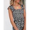 image:imageANRABESS Womens Summer Sleeveless Maxi Dress Square Neck Smocked Boho Casual Ruffle Strap Flowy ALine Long Beach SundressBlack Floral