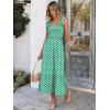 image:imageANRABESS Womens Summer Sleeveless Maxi Dress Square Neck Smocked Boho Casual Ruffle Strap Flowy ALine Long Beach SundressGreen Floral