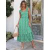 image:imageANRABESS Womens Summer Sleeveless Maxi Dress Square Neck Smocked Boho Casual Ruffle Strap Flowy ALine Long Beach SundressGreen Floral