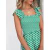 image:imageANRABESS Womens Summer Sleeveless Maxi Dress Square Neck Smocked Boho Casual Ruffle Strap Flowy ALine Long Beach SundressGreen Floral