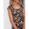image:imageANRABESS Womens Summer Sleeveless Maxi Dress Square Neck Smocked Boho Casual Ruffle Strap Flowy ALine Long Beach SundressPrint Orange Floral