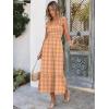 image:imageANRABESS Womens Summer Sleeveless Maxi Dress Square Neck Smocked Boho Casual Ruffle Strap Flowy ALine Long Beach SundressPrint Yellow Purple