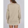 image:imageANRABESS Womens Sweatshirts Oversized Casual Loose Button Up Henley Pullover Top High Low Split 2025 Fall Fashion OutfitsApricot